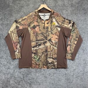 Mossy Oak Break-Up Infinity Half Zip Hunting Shirt Scent Factor Camo XL